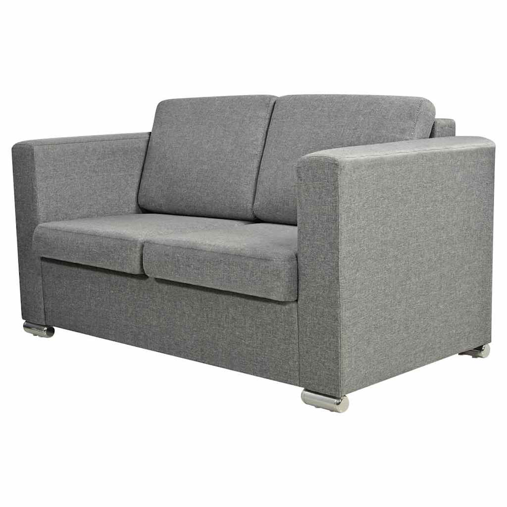 Καναπές Διθέσιος Ανοιχτό Γκρι Υφασμάτινος