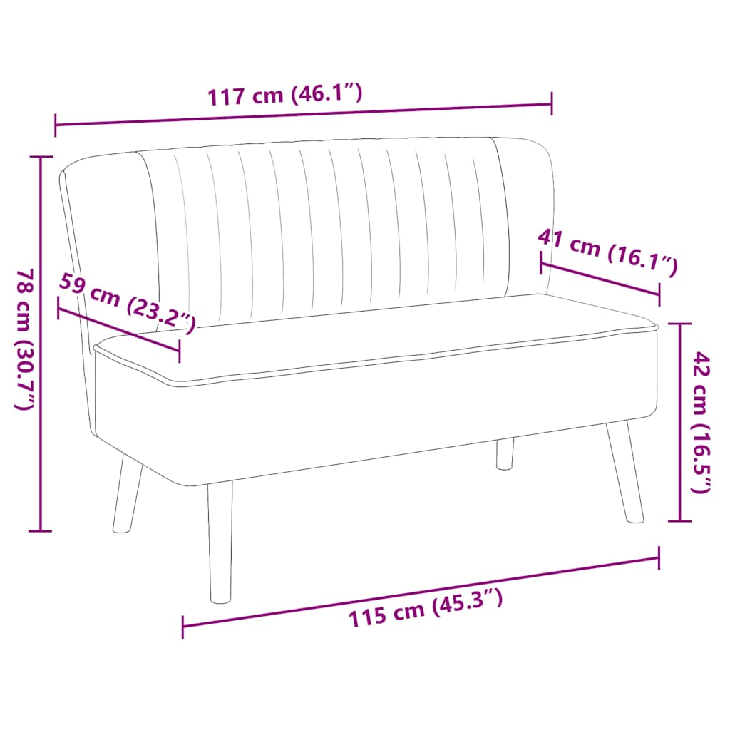 Καναπές Μπλε 117 x 55,5 x 77 εκ. Υφασμάτινος