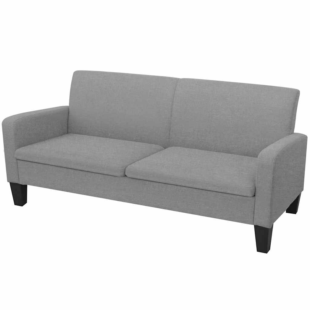 Καναπές Τριθέσιος Ανοιχτό Γκρι 180 x 65 x 76 εκ.