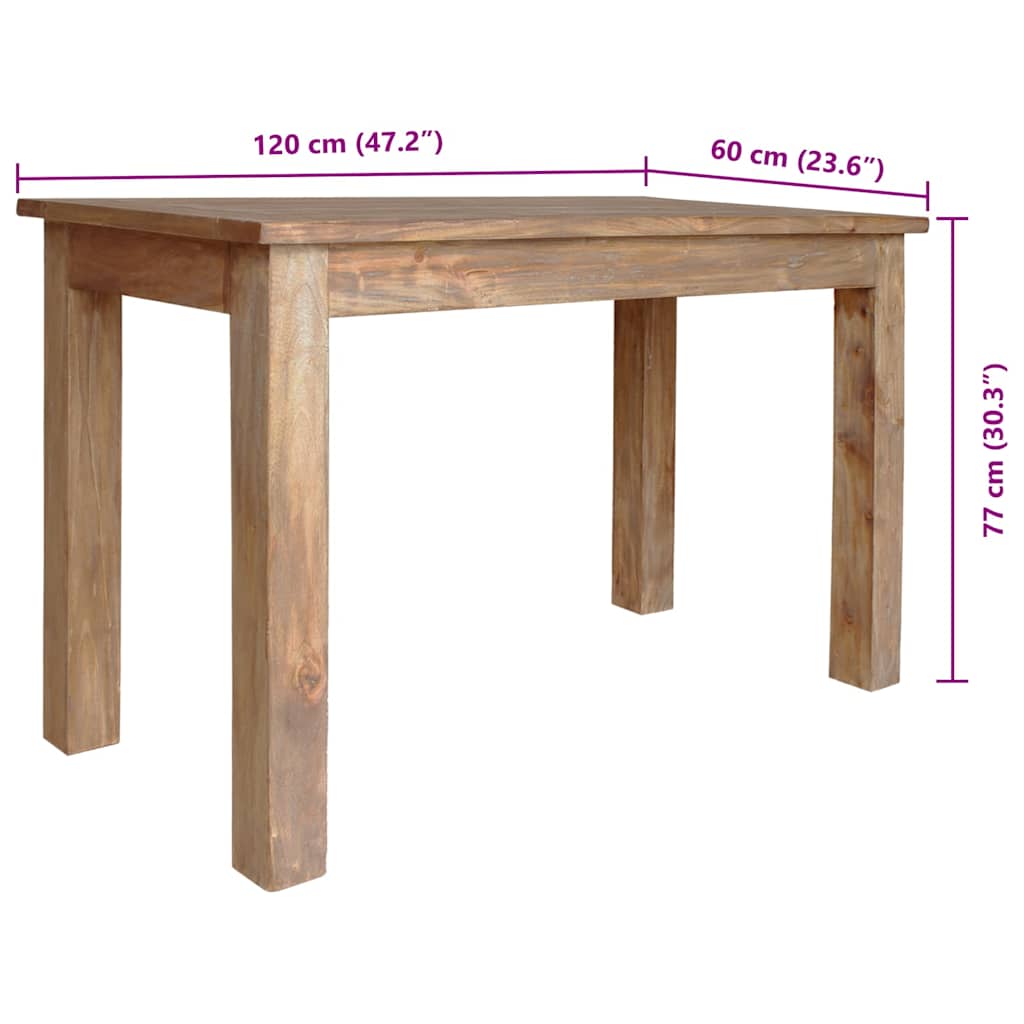 Τραπεζαρία 120 x 60 x 77 εκ. από Μασίφ Ξύλο Μαόνι
