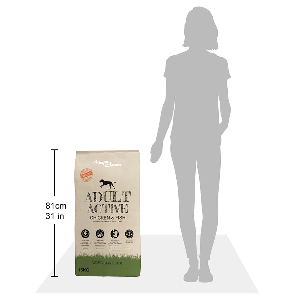 Ξηρά Τροφή Σκύλων Premium Adult Active Chicken & Fish 15 κ.