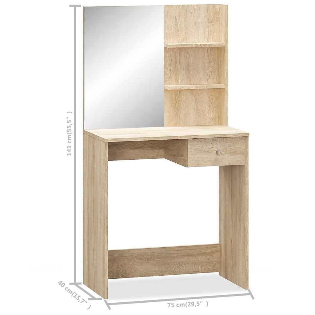 Μπουντουάρ Χρ. Δρυός 75 x 40 x 141 εκ. από Επεξ. Ξύλο