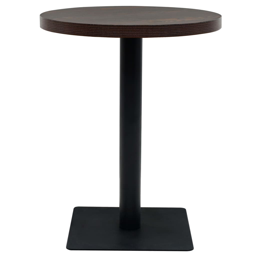 Τραπέζι Bistro Στρογγυλό Σκούρο Σταχτί 60 x 75 εκ. MDF / Ατσάλι