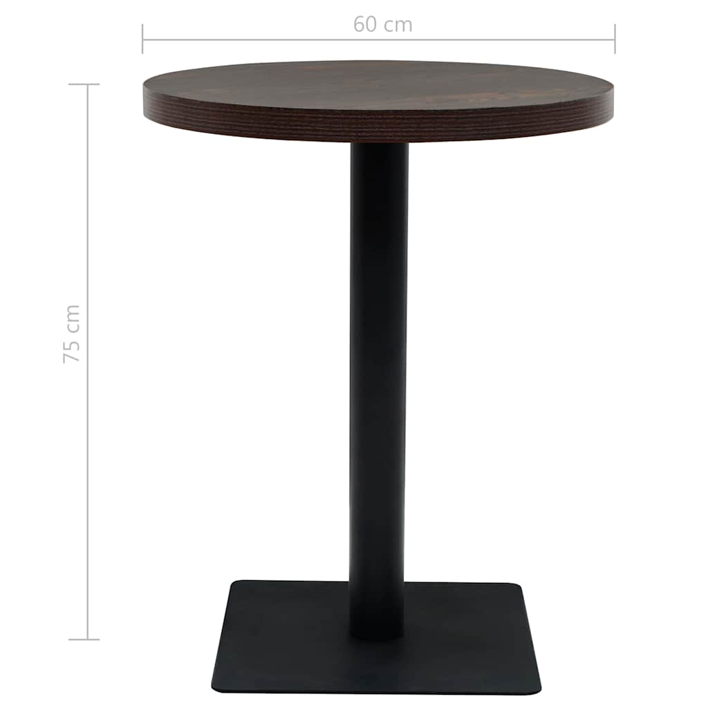 Τραπέζι Bistro Στρογγυλό Σκούρο Σταχτί 60 x 75 εκ. MDF / Ατσάλι