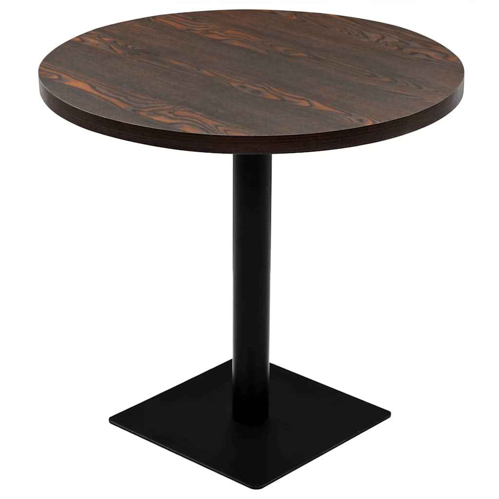 Τραπέζι Bistro Στρογγυλό Σκούρο Σταχτί 80 x 75 εκ. MDF / Ατσάλι