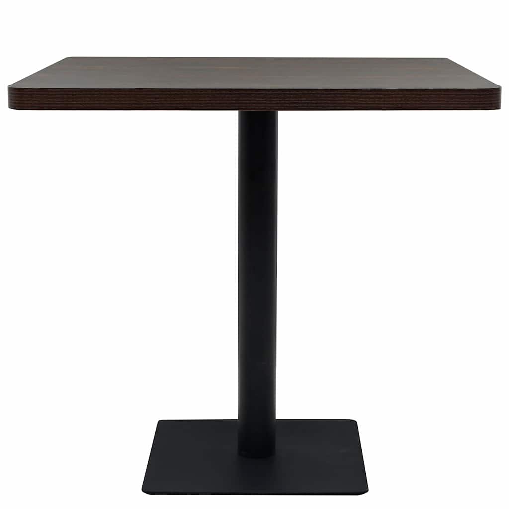 Τραπέζι Bistro Τετράγωνο Σκούρο Σταχτί 80x80x75 εκ. MDF/Ατσάλι