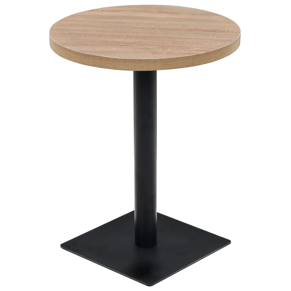 Τραπέζι Bistro Στρογγυλό Χρώμα Δρυός 60 x 75 εκ. MDF / Ατσάλι