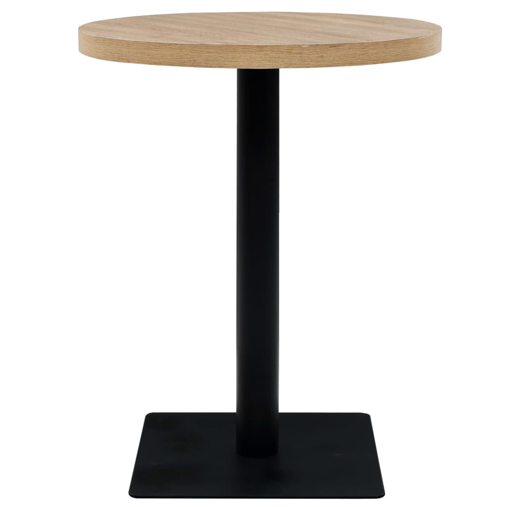 Τραπέζι Bistro Στρογγυλό Χρώμα Δρυός 60 x 75 εκ. MDF / Ατσάλι