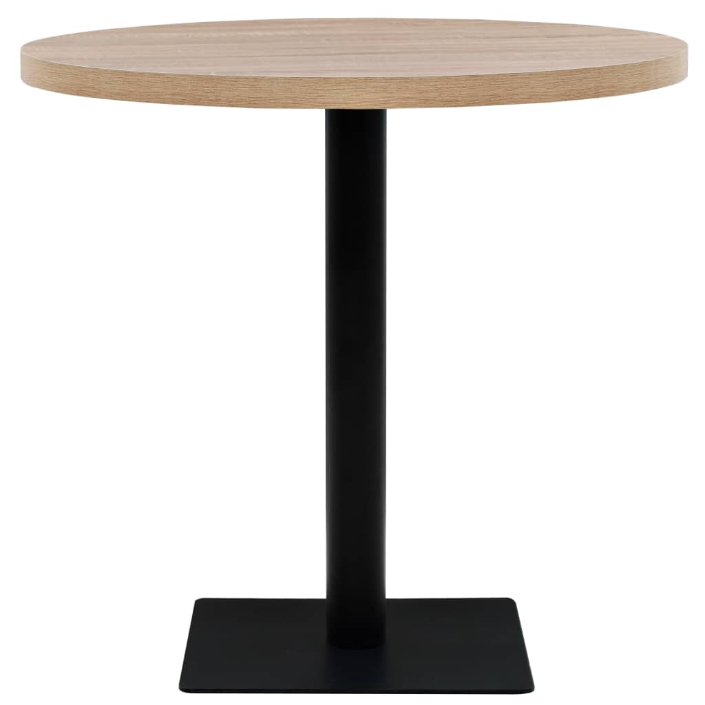 Τραπέζι Bistro Στρογγυλό Χρώμα Δρυός 80 x 75 εκ. MDF / Ατσάλι