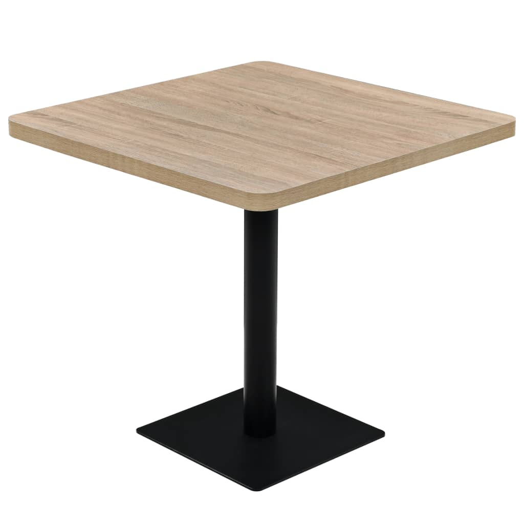 Τραπέζι Bistro Τετράγωνο Χρώμα Δρυός 80x80x75 εκ. MDF/Ατσάλι
