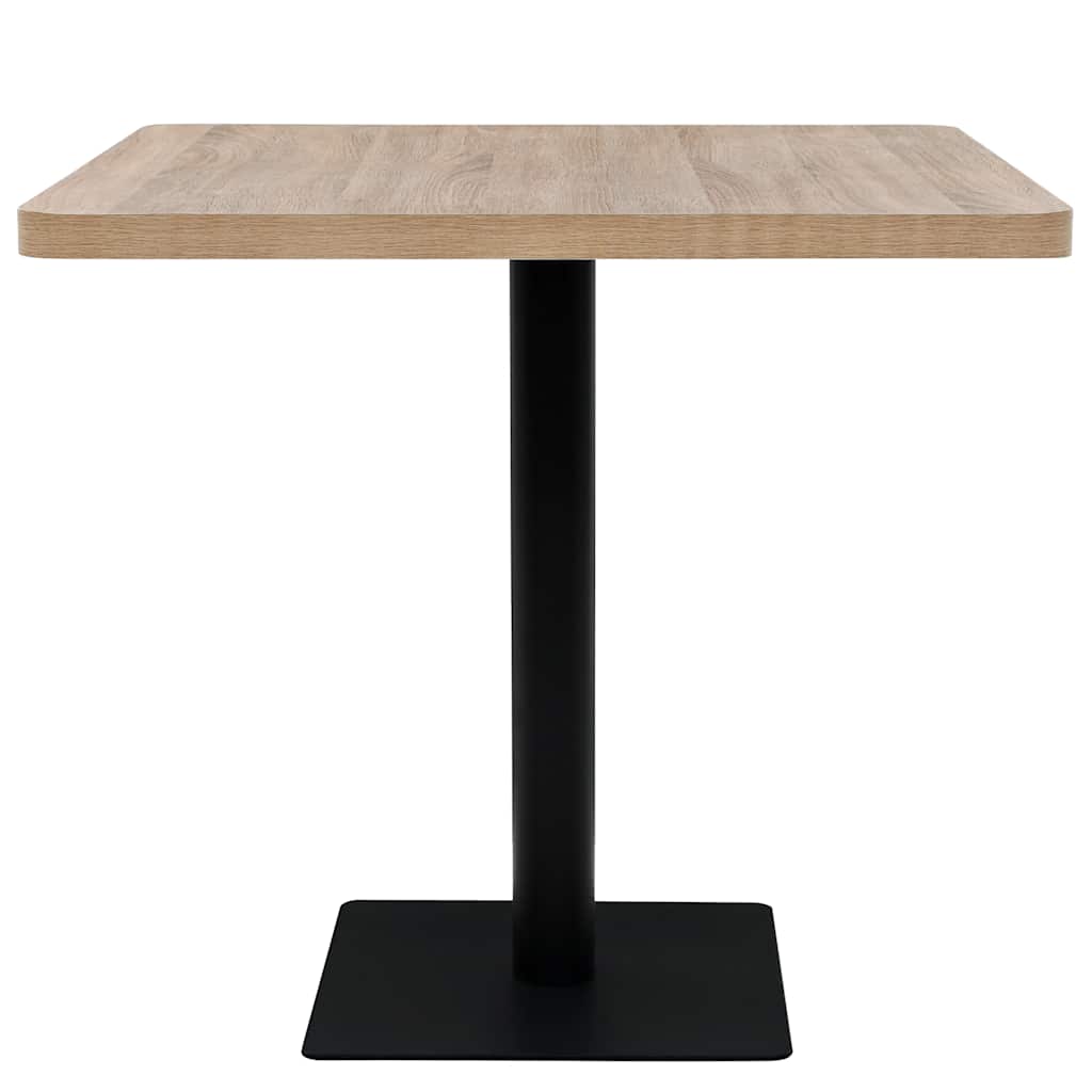 Τραπέζι Bistro Τετράγωνο Χρώμα Δρυός 80x80x75 εκ. MDF/Ατσάλι