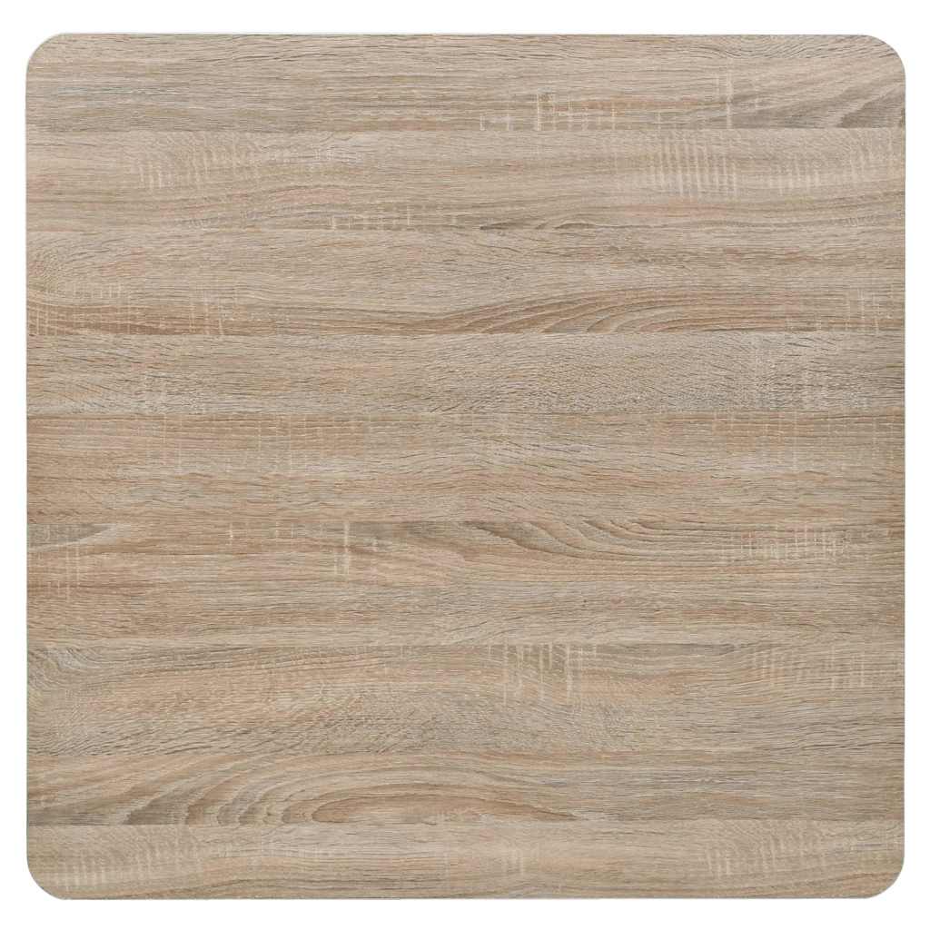 Τραπέζι Bistro Τετράγωνο Χρώμα Δρυός 80x80x75 εκ. MDF/Ατσάλι