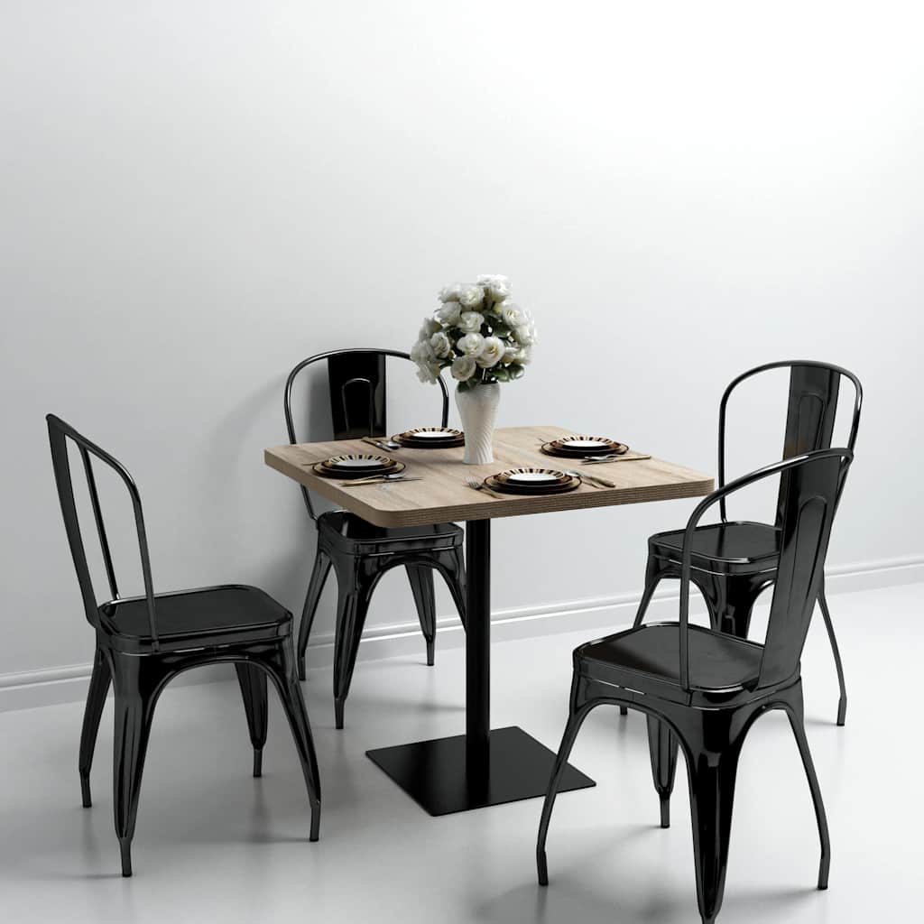 Τραπέζι Bistro Τετράγωνο Χρώμα Δρυός 80x80x75 εκ. MDF/Ατσάλι