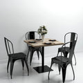 Τραπέζι Bistro Τετράγωνο Χρώμα Δρυός 80x80x75 εκ. MDF/Ατσάλι