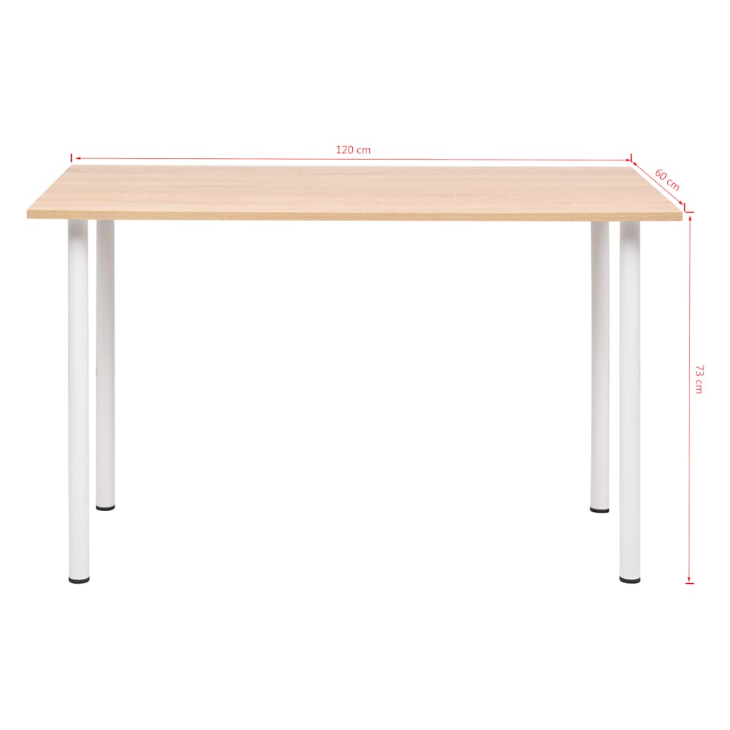 Τραπεζαρία Χρώμα Δρυός και Λευκό 120 x 60 x 73 εκ.