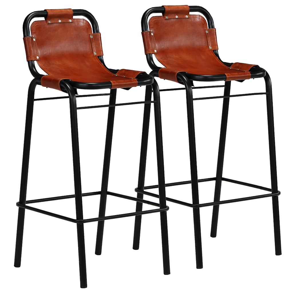 Σετ Επίπλων Μπαρ 3 τεμ Μασίφ Ανακυκλ.Ξύλο/Γνήσιο Δέρμα Κατσίκας