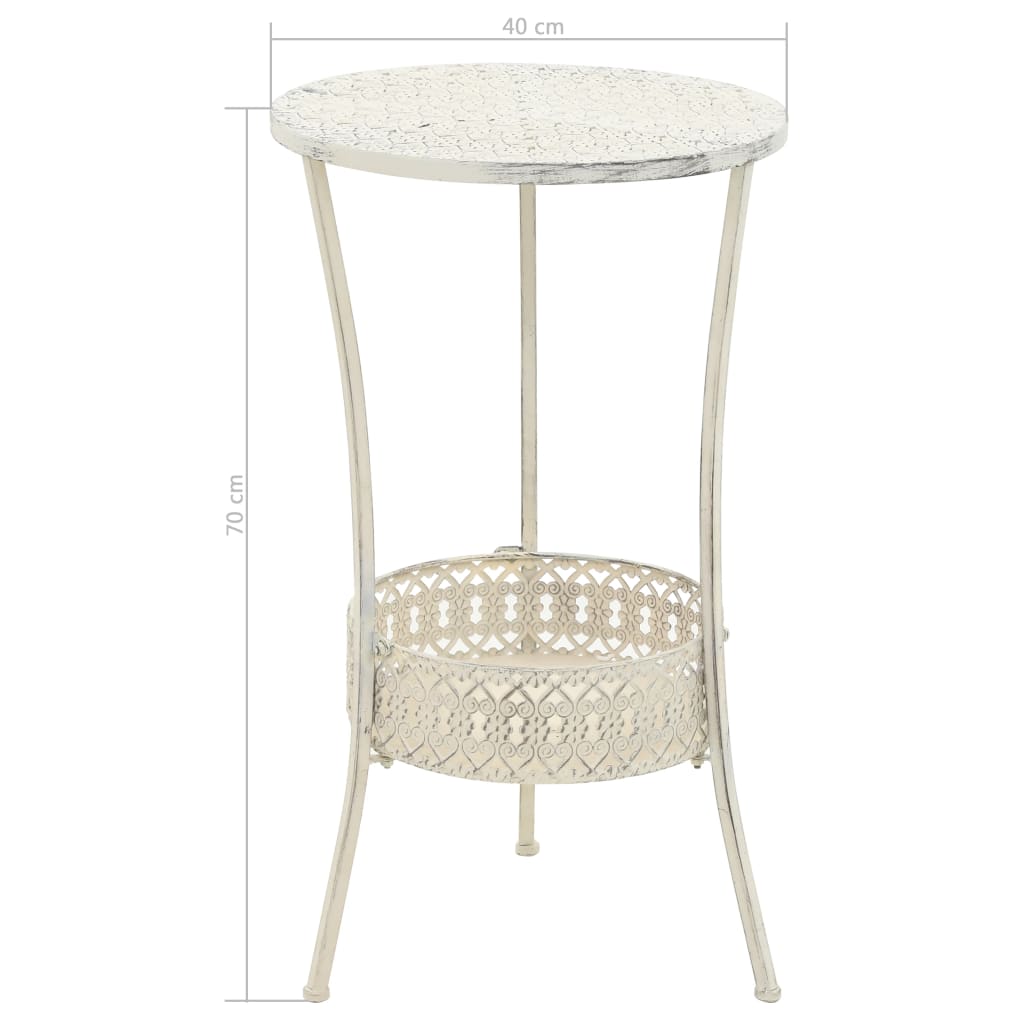 Τραπέζι Bistro Vintage Στρογγυλό Λευκό 40 x 70 εκ. Μεταλλικό