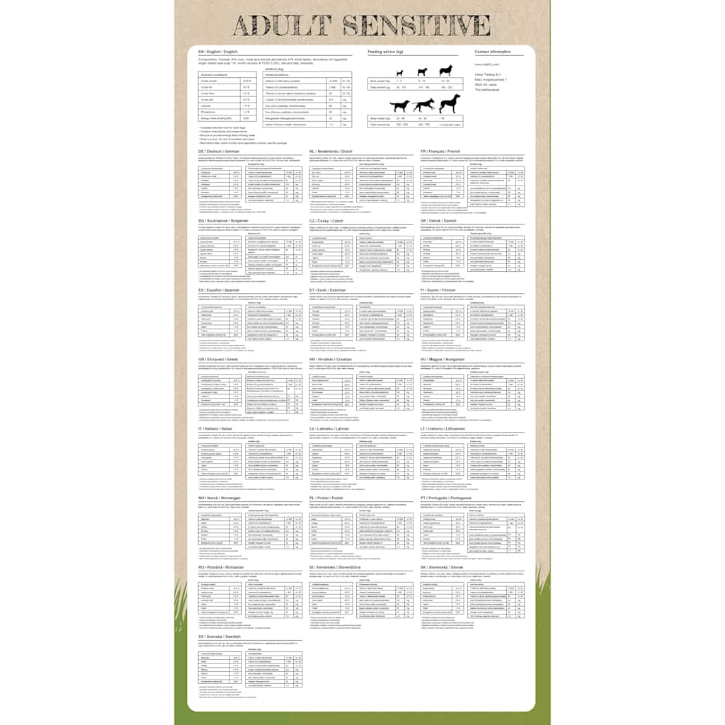 Ξηρά Τροφή Σκύλων Premium Adult Sensitive Lamb & Rice 2τεμ 30 κ