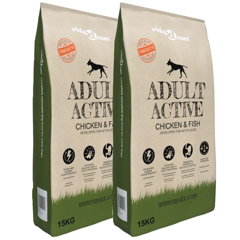 Ξηρά Τροφή Σκύλων Premium Adult Active Chicken & Fish 2τεμ 30 κ