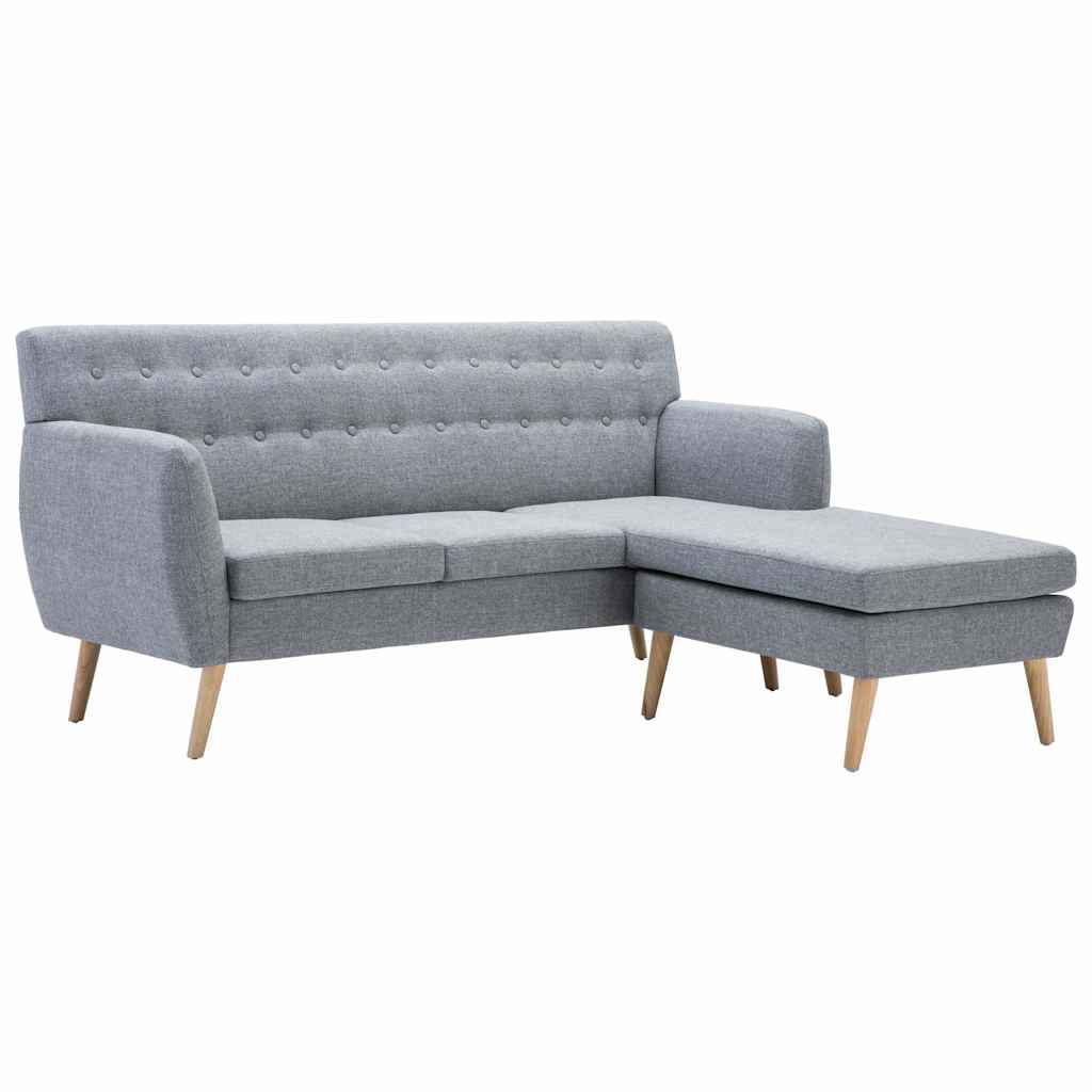 Καναπές Γωνιακός Ανοιχτό Γκρι 171,5x138x81,5 εκ. Υφασμάτινος