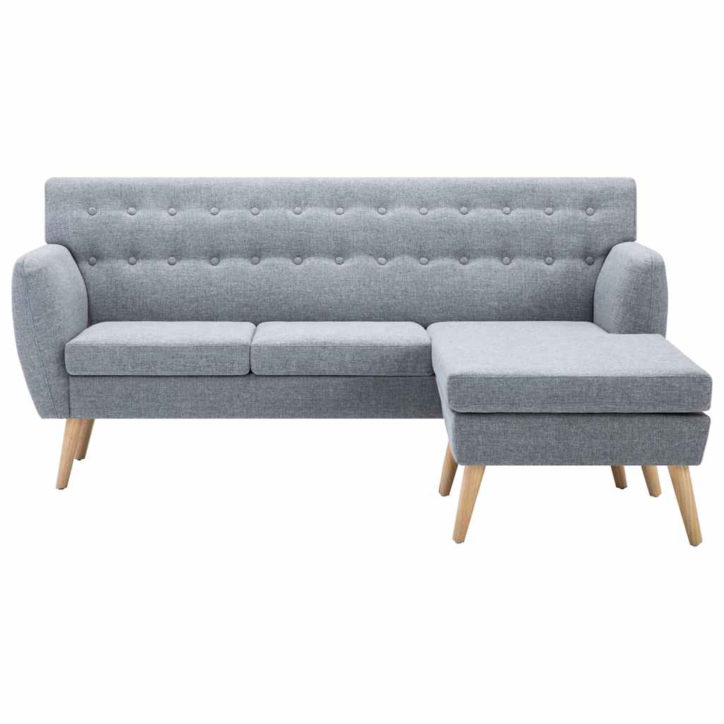 Καναπές Γωνιακός Ανοιχτό Γκρι 171,5x138x81,5 εκ. Υφασμάτινος