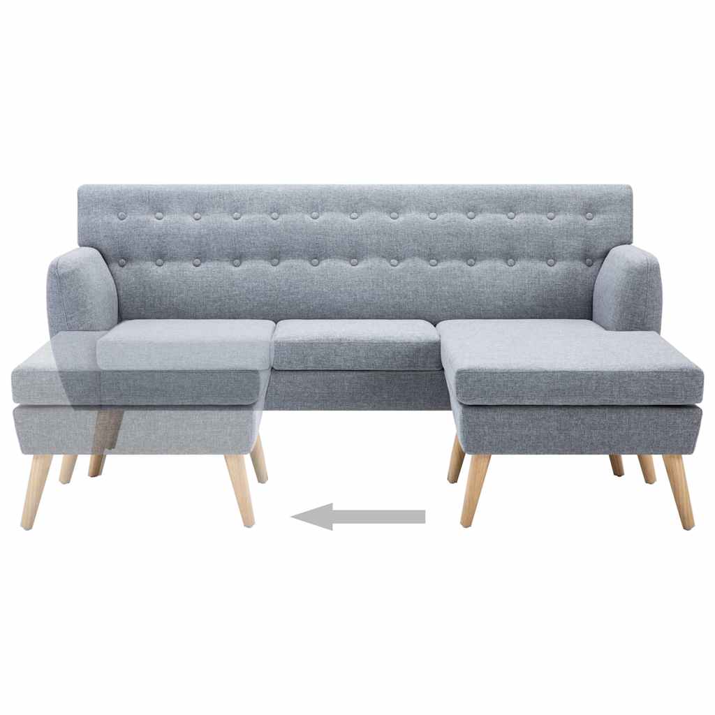 Καναπές Γωνιακός Ανοιχτό Γκρι 171,5x138x81,5 εκ. Υφασμάτινος