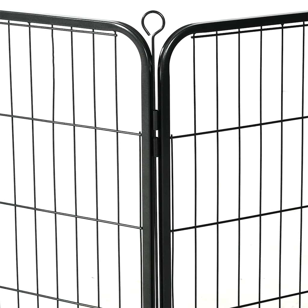Πάρκο Σκύλου με 16 Πάνελ Μαύρο 60 x 80 εκ. Ατσάλινο
