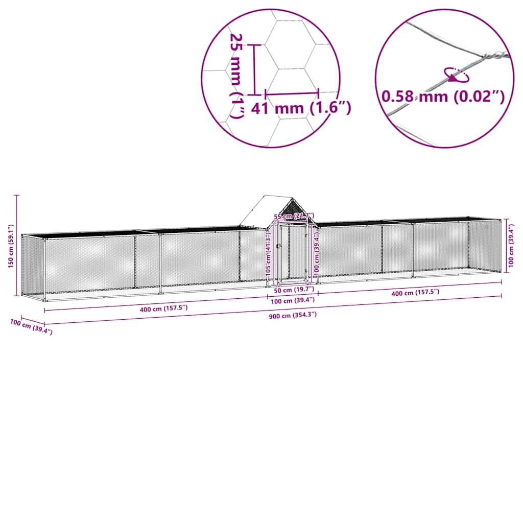Κοτέτσι 9 x 1 x 1,5 μ. από Γαλβανισμένο Χάλυβα