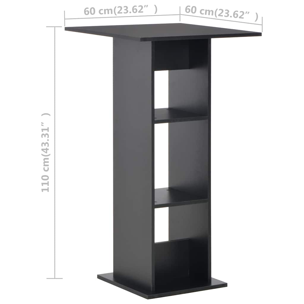 Τραπέζι Μπαρ Μαύρο 60 x 60 x 110 εκ.