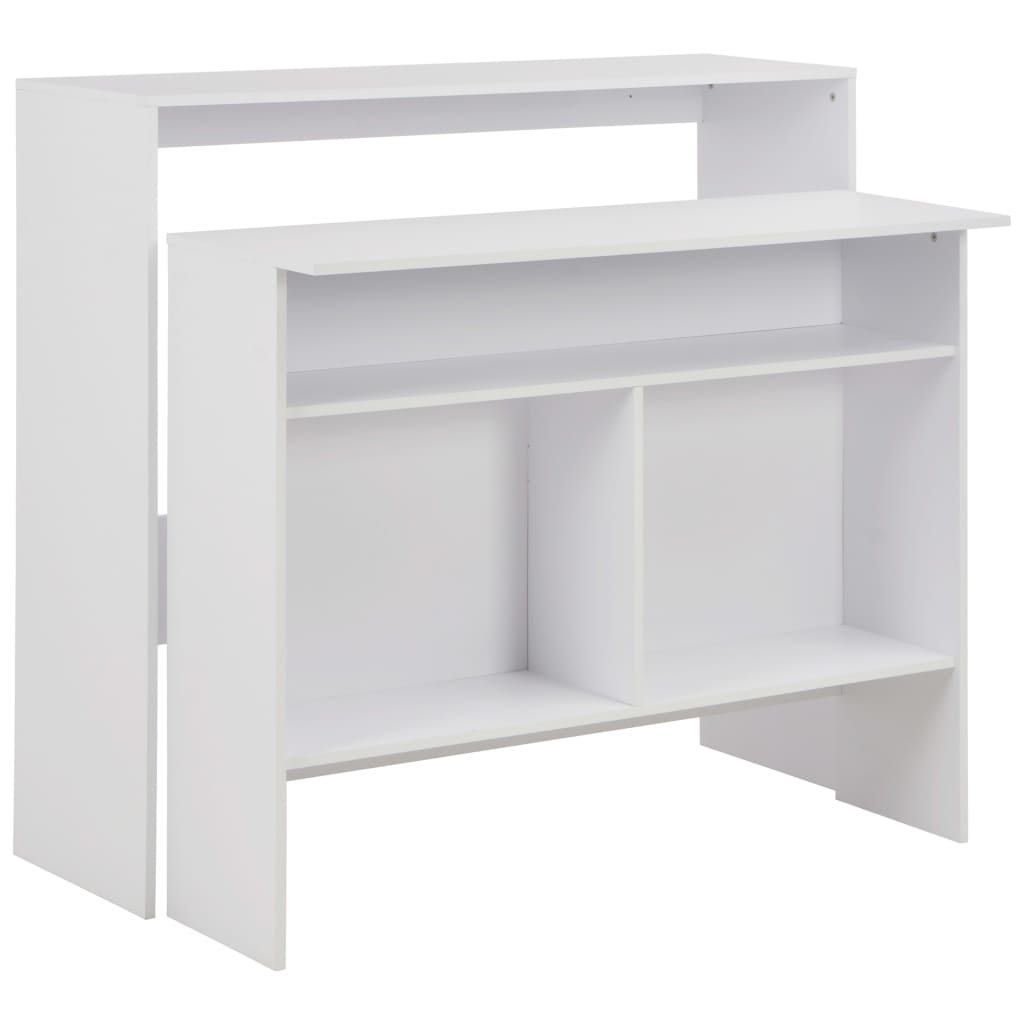 Τραπέζι Μπαρ με 2 Επιφάνειες Λευκό 130 x 40 x 120 εκ.