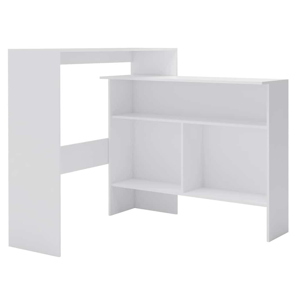 Τραπέζι Μπαρ με 2 Επιφάνειες Λευκό 130 x 40 x 120 εκ.