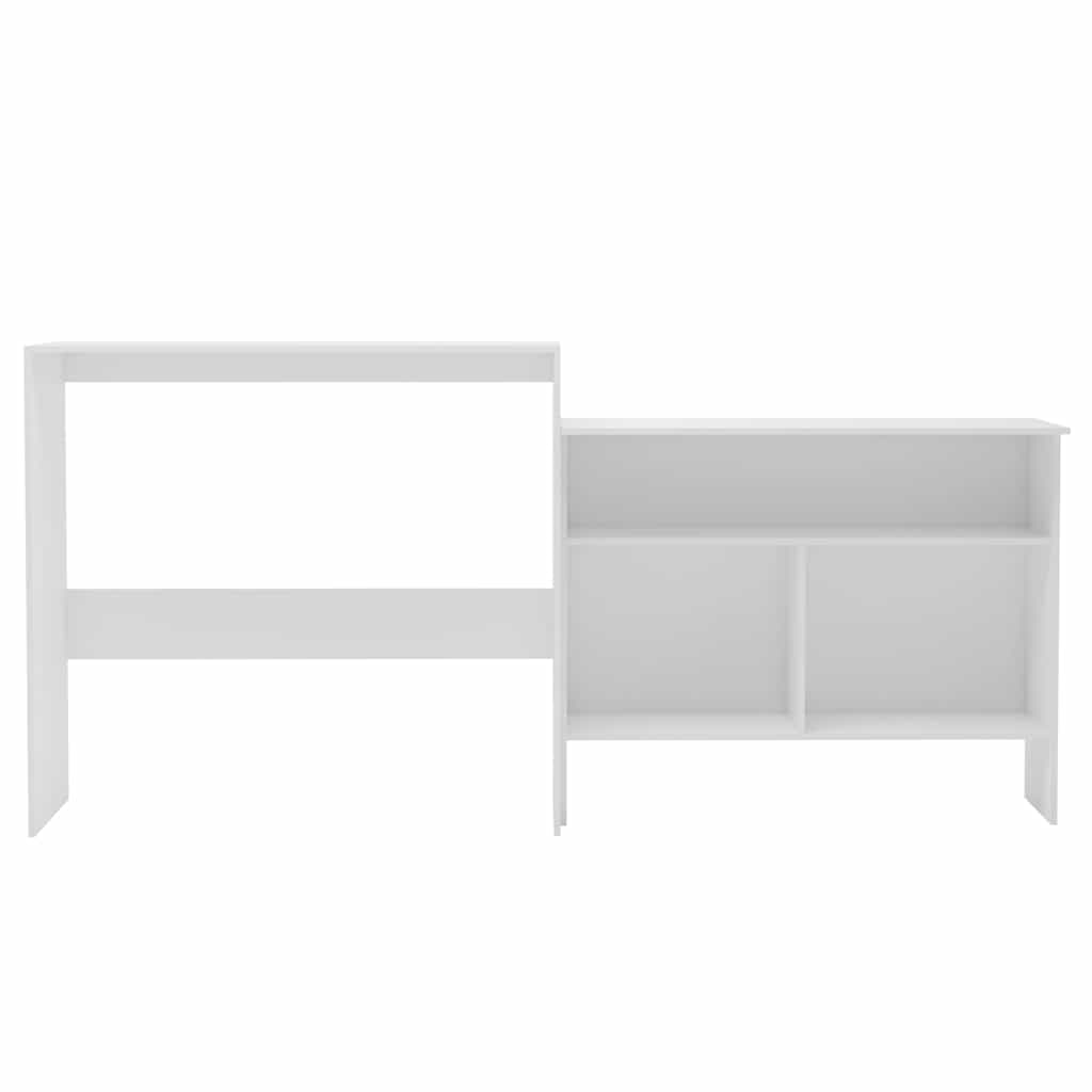 Τραπέζι Μπαρ με 2 Επιφάνειες Λευκό 130 x 40 x 120 εκ.