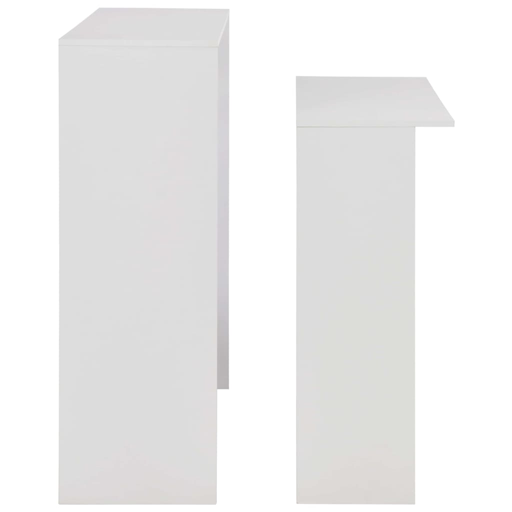 Τραπέζι Μπαρ με 2 Επιφάνειες Λευκό 130 x 40 x 120 εκ.