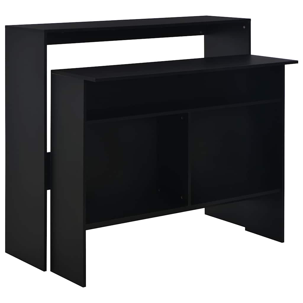 Τραπέζι Μπαρ με 2 Επιφάνειες Χρώμα Μαύρο 130 x 40 x 120 εκ.