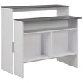 Τραπέζι Μπαρ με 2 Επιφάνειες Λευκό / Γκρι 130 x 40 x 120 εκ.