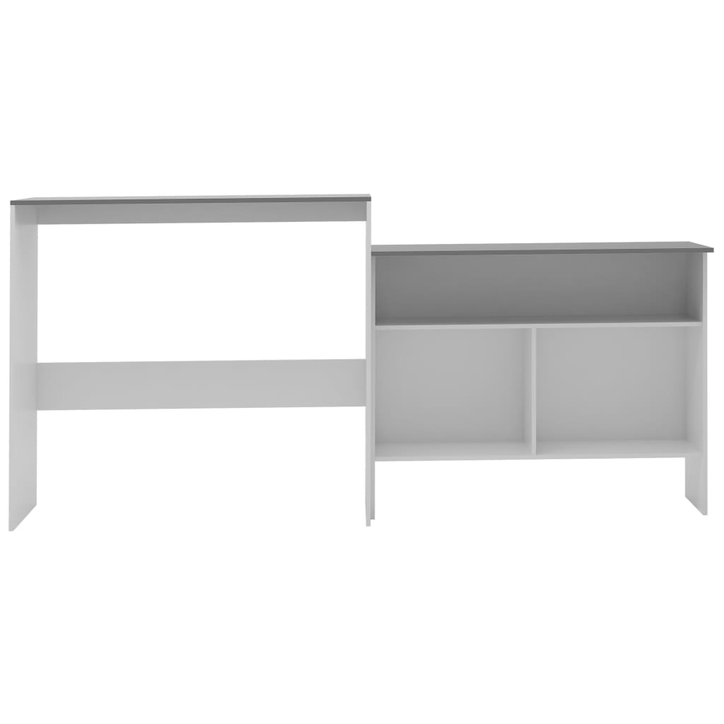 Τραπέζι Μπαρ με 2 Επιφάνειες Λευκό / Γκρι 130 x 40 x 120 εκ.