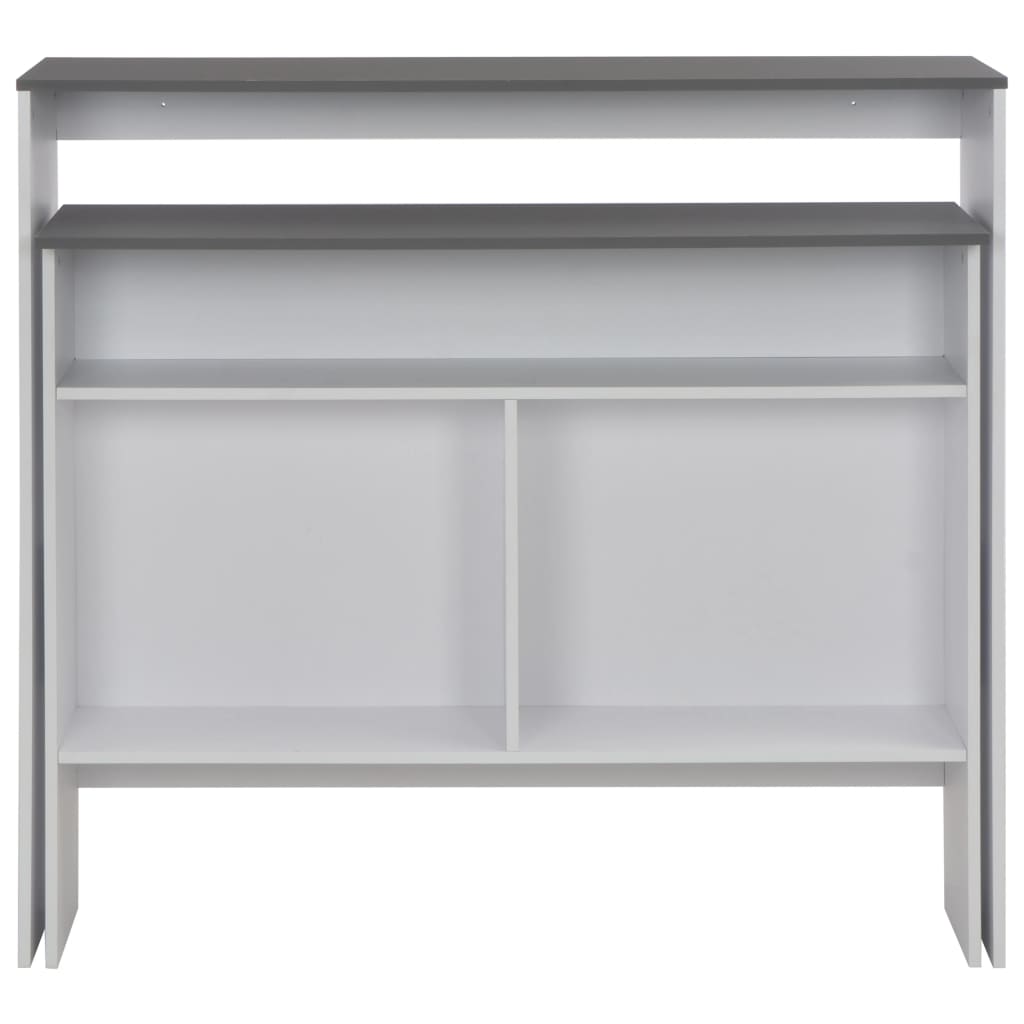 Τραπέζι Μπαρ με 2 Επιφάνειες Λευκό / Γκρι 130 x 40 x 120 εκ.