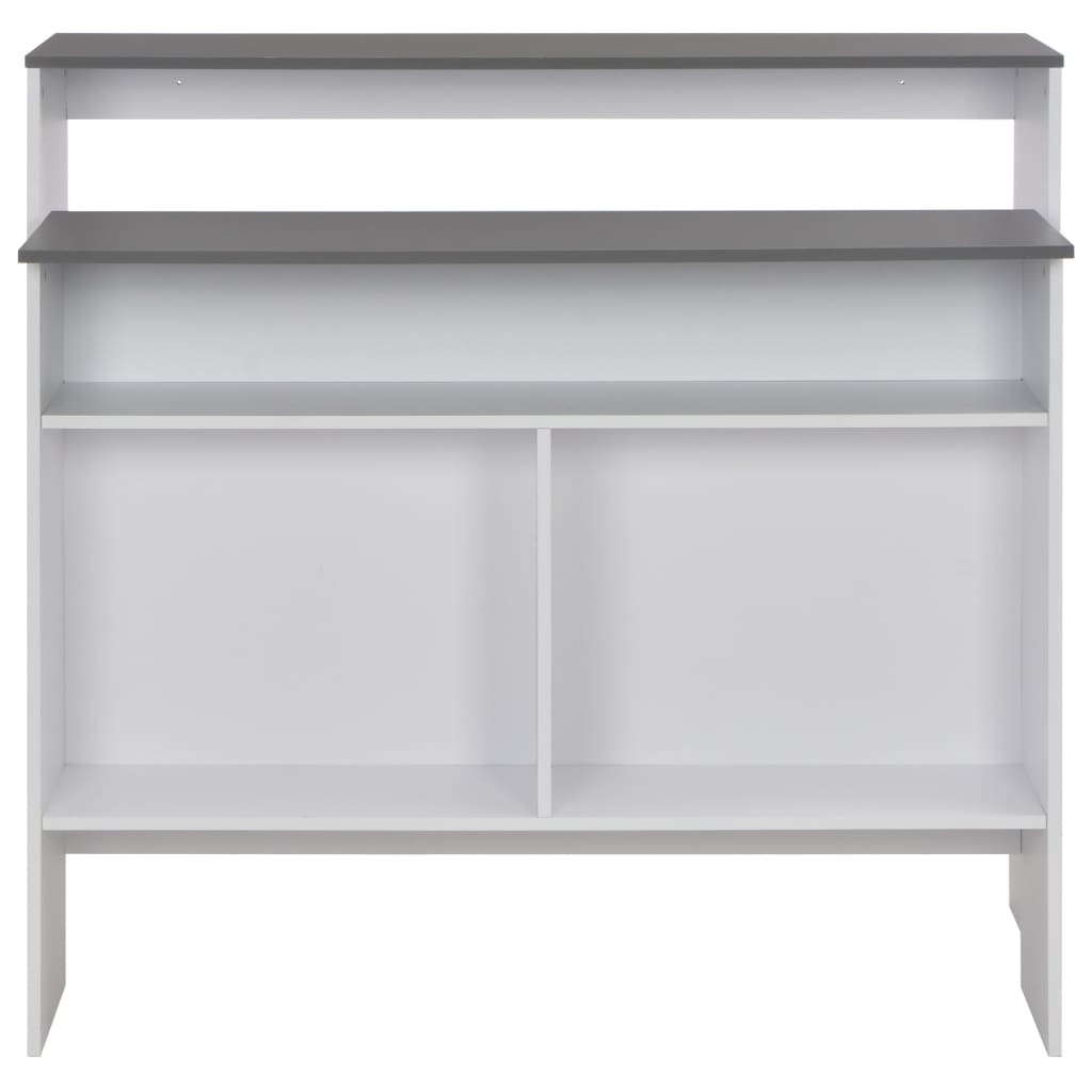 Τραπέζι Μπαρ με 2 Επιφάνειες Λευκό / Γκρι 130 x 40 x 120 εκ.