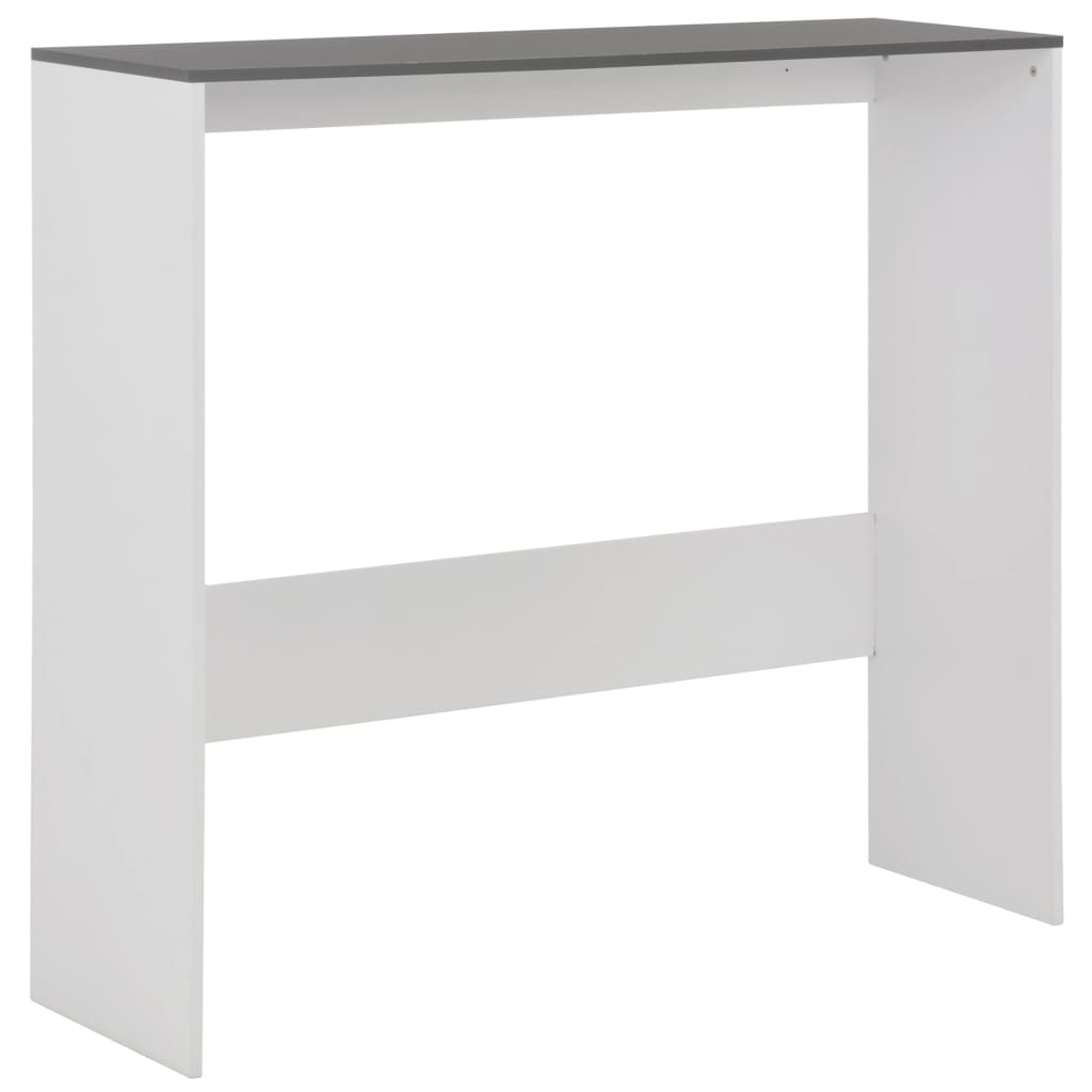 Τραπέζι Μπαρ με 2 Επιφάνειες Λευκό / Γκρι 130 x 40 x 120 εκ.