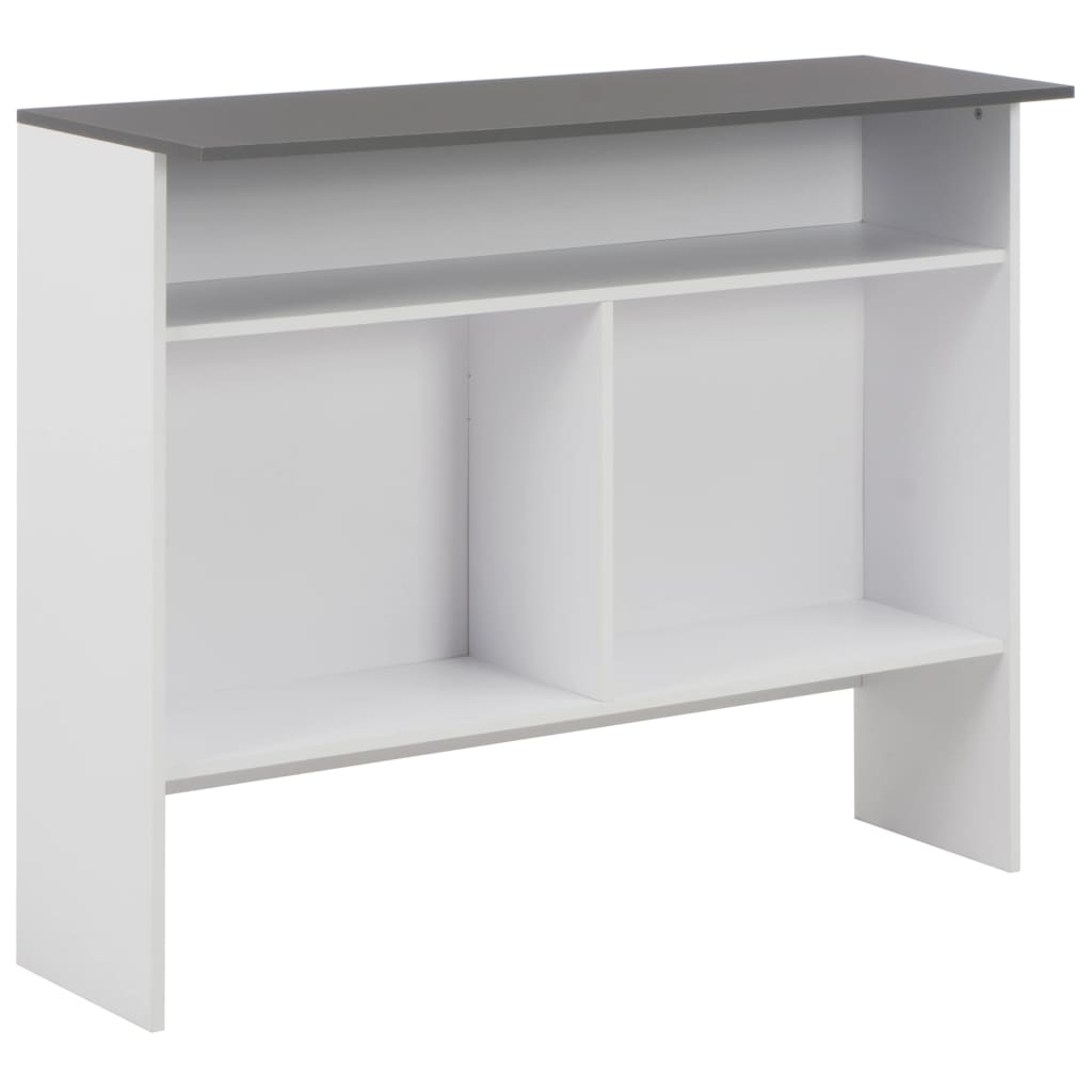 Τραπέζι Μπαρ με 2 Επιφάνειες Λευκό / Γκρι 130 x 40 x 120 εκ.