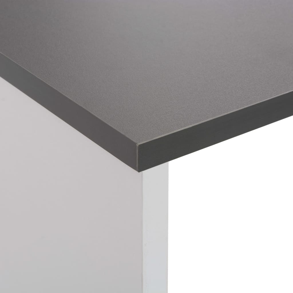 Τραπέζι Μπαρ με 2 Επιφάνειες Λευκό / Γκρι 130 x 40 x 120 εκ.