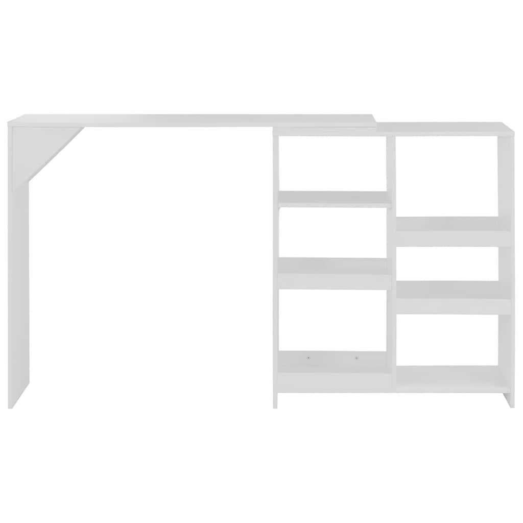 Τραπέζι Μπαρ με Κινητό Ράφι Λευκό 138 x 39 x 110 εκ.