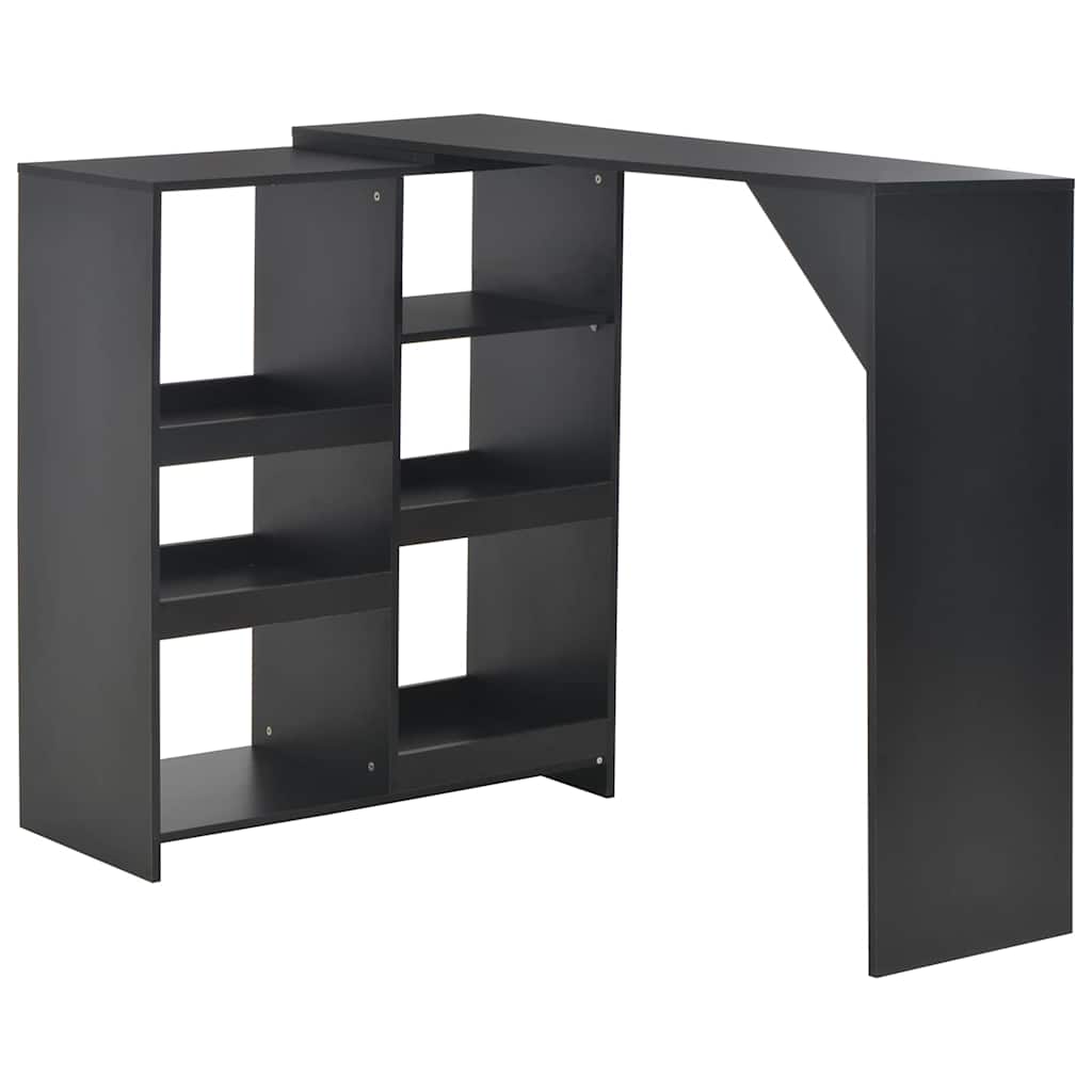 Τραπέζι Μπαρ με Κινητή Ραφιέρα Μαύρο 138 x 39 x 110 εκ.