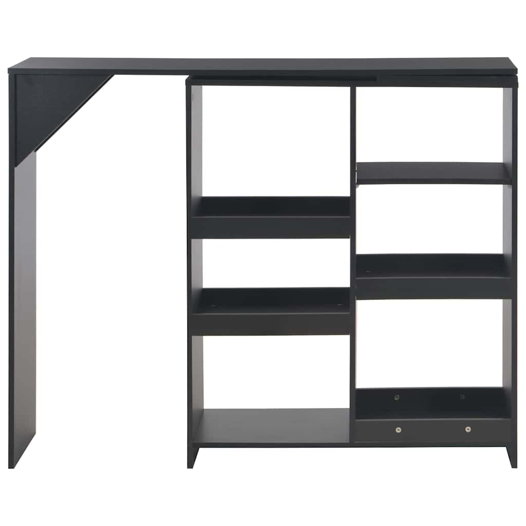 Τραπέζι Μπαρ με Κινητή Ραφιέρα Μαύρο 138 x 39 x 110 εκ.