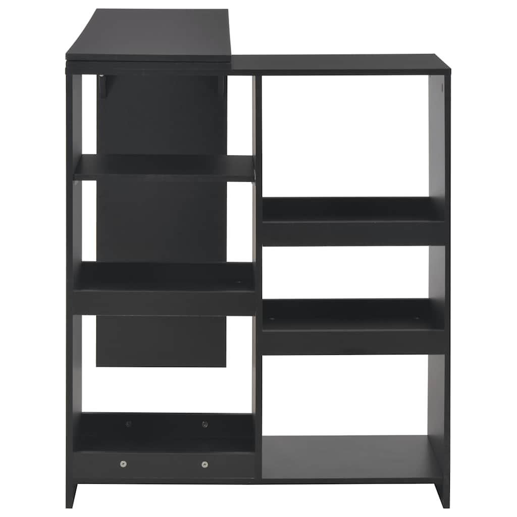Τραπέζι Μπαρ με Κινητή Ραφιέρα Μαύρο 138 x 39 x 110 εκ.