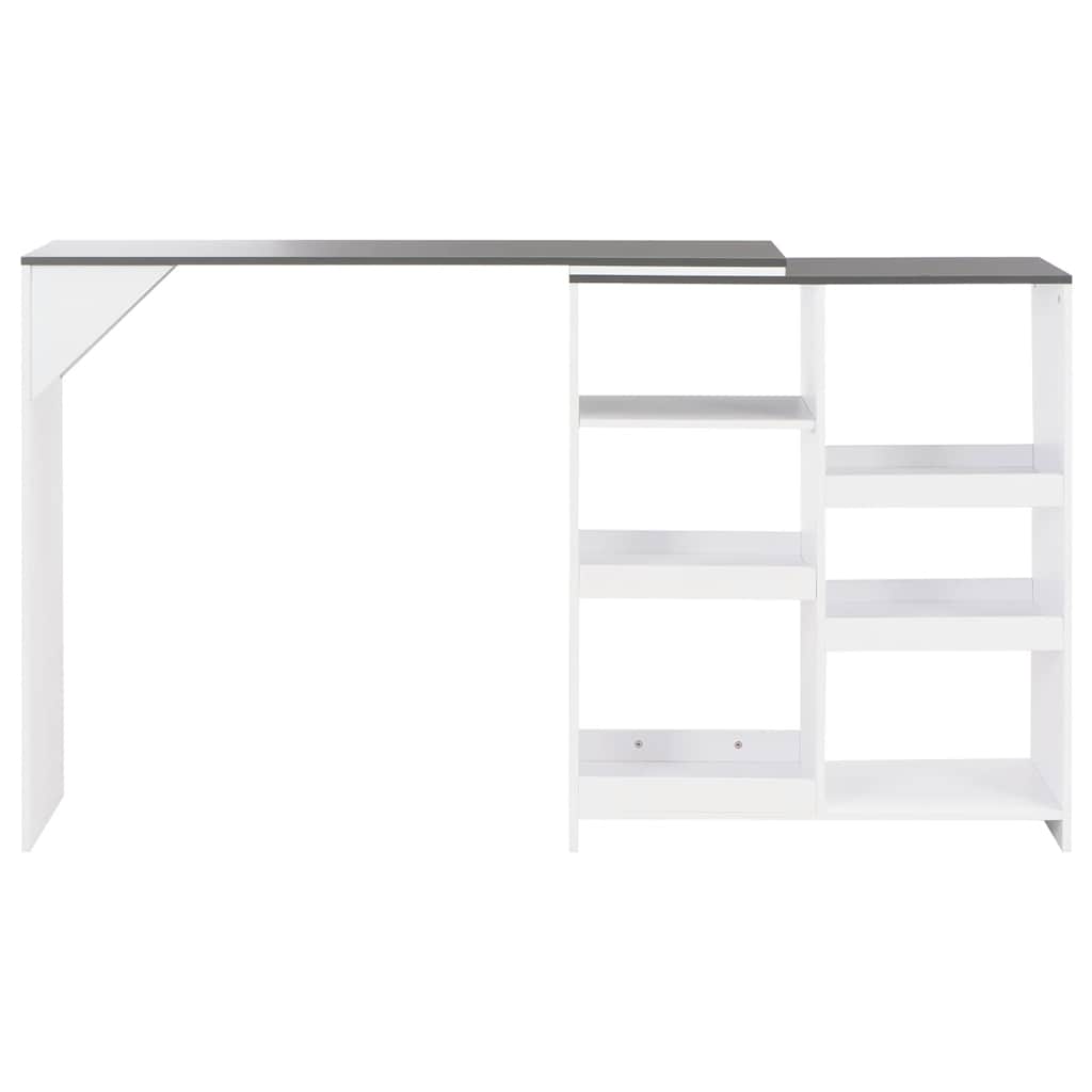 Τραπέζι Μπαρ με Κινητή Ραφιέρα Λευκό 138 x 39 x 110 εκ.