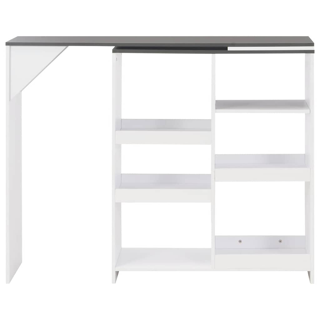 Τραπέζι Μπαρ με Κινητή Ραφιέρα Λευκό 138 x 39 x 110 εκ.
