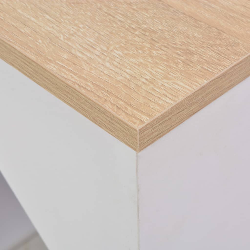 Τραπέζι Μπαρ με Ντουλάπι Λευκό 115 x 59 x 200 εκ.