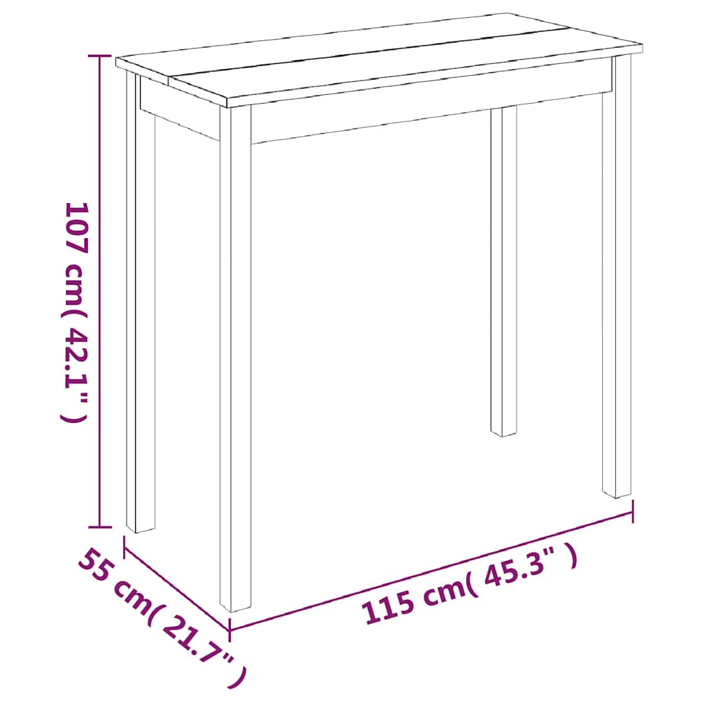 Τραπέζι Μπαρ Μαύρο 115 x 55 x 107 εκ. από MDF