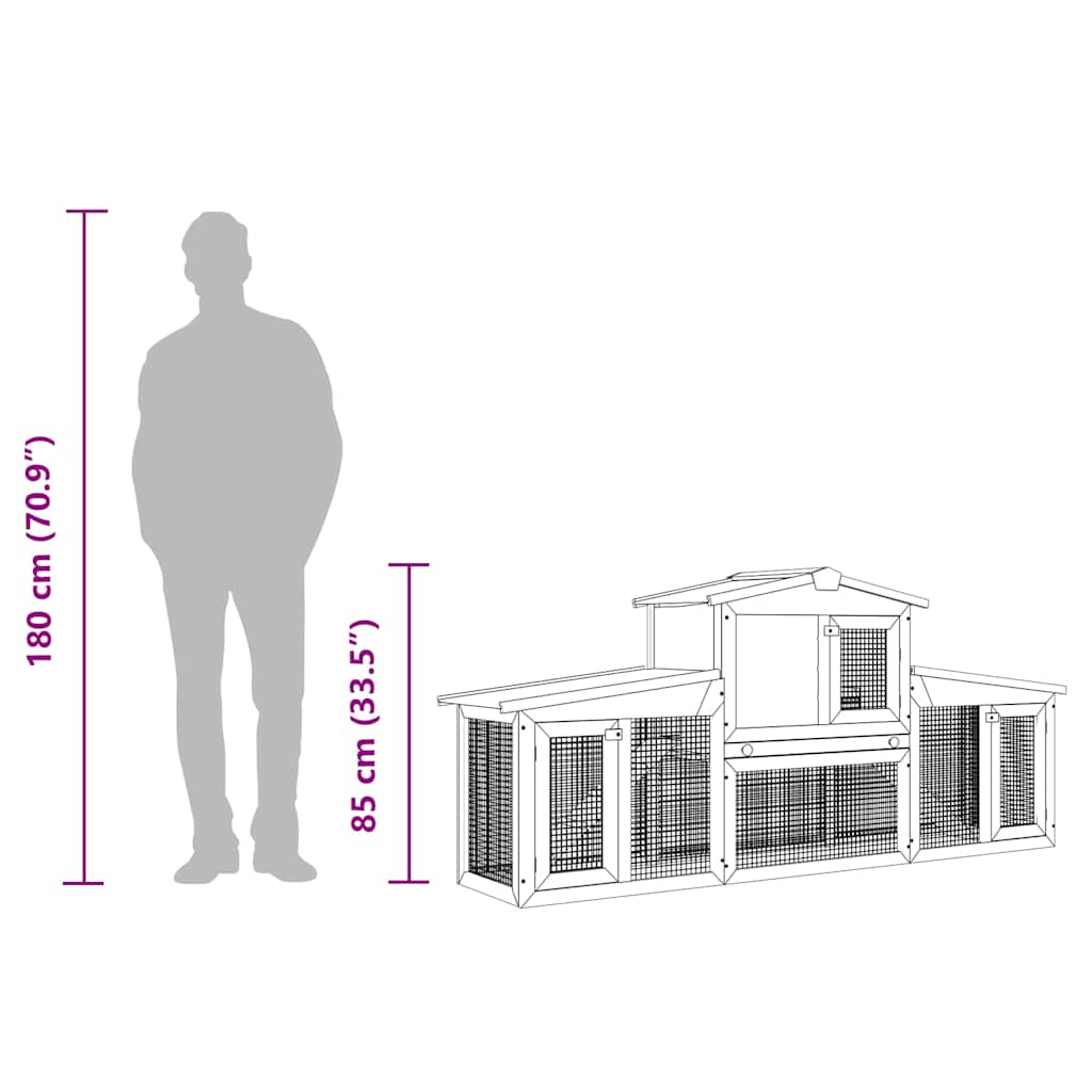 Κλουβί Κουνελιών/Σπίτι Μικρών Ζώων Εξωτ. Χώρου Μεγάλο Ξύλινο